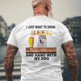 ただビール飲みたい&吊るしw おれのシベリアンハスキー メンズTシャツ バックプリント 高齢者への贈り物