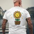 ひまわり 花 ポット シンプル クリップアート メンズTシャツ バックプリント 高齢者への贈り物