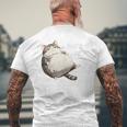 わがままボディ 猫 ねこ 太ったねこ ぽっちゃり 好ねこき かわいい おもしろ 面白い メンズTシャツ バックプリント 高齢者への贈り物