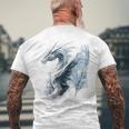 アイスドラゴン グラフィック 神話アート アイスドラゴン メンズTシャツ バックプリント 高齢者への贈り物