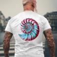 アンモナイトスパイラル貝殻 長袖tシャツ メンズTシャツ バックプリント 高齢者への贈り物