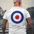 イギリス空軍の様式化されたラウンデル旗 メンズTシャツ バックプリント 高齢者への贈り物