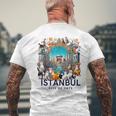 イスタンブール、トルコ 猫の街 Istanbul Turkey City Of Cats メンズTシャツ バックプリント 高齢者への贈り物