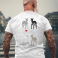 イタリアン・グレイハウンドが大好き メンズTシャツ バックプリント 高齢者への贈り物