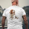 イングリッシュセッター 犬 モチーフ ペット アートワーク イングリッシュセッター メンズTシャツ バックプリント 高齢者への贈り物