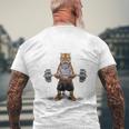 ウェイトリフティング 筋トレ バーベル やる気がないなら家に帰れ トラ 虎 メンズTシャツ バックプリント 高齢者への贈り物