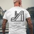 エスカレーター メンズTシャツ バックプリント 高齢者への贈り物