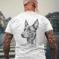 オーストラリアンケルピー 犬 モチーフ ペット アートワーク オーストラリアンケルピー メンズTシャツ バックプリント 高齢者への贈り物