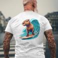 カッコイイ カピバラ サーファー サーフボード サーフィン メンズ レディース キッズ キャピー メンズTシャツ バックプリント 高齢者への贈り物