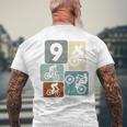 キッズ 9歳の男の子サイクリスト9歳の誕生日バイクマウンテンバイク メンズTシャツ バックプリント 高齢者への贈り物