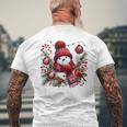 クリスマスの雪だるま メンズTシャツ バックプリント 高齢者への贈り物