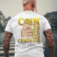 コイン収集はセント硬貨を集めるコインコレクター メンズTシャツ バックプリント 高齢者への贈り物