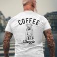 コーヒーとチェシー犬 チェサピークベイレトリーバー 子犬 メンズTシャツ バックプリント 高齢者への贈り物