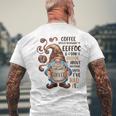 コーヒーノームコーヒーの後ろ向き綴りはeeffoc面白いです。 メンズTシャツ バックプリント 高齢者への贈り物
