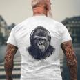 ゴリラ 描画 動物 イラスト 抽象画 アート ゴリラ メンズTシャツ バックプリント 高齢者への贈り物