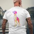 サルーキ 犬 モチーフ ペット 作品 サルーキ メンズTシャツ バックプリント 高齢者への贈り物