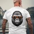 サングラスをかけたクールなゴリラグラフィックアート 長袖tシャツ メンズTシャツ バックプリント 高齢者への贈り物