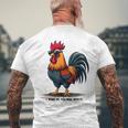 サングラスをかけた姿勢のクールな雄鶏。 メンズTシャツ バックプリント 高齢者への贈り物