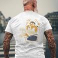 シェルティのグラフィック デザインを覗くかわいいシェットランド ・ シープドッグ 長袖tシャツ メンズTシャツ バックプリント 高齢者への贈り物