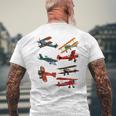 シングルエンジンプロペラ飛行機 メンズTシャツ バックプリント 高齢者への贈り物