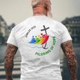 ジュビリー2025 信仰の旅への希望の巡礼者 メンズTシャツ バックプリント 高齢者への贈り物