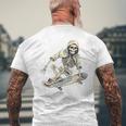 スケートボード スケルトン スケーター スケートボーダー スケートボード メンズTシャツ バックプリント 高齢者への贈り物