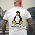 タックスlinuxペンギン-Sudorm-Rfコンピューターサイエンスコンピューター Tux Linux メンズTシャツ バックプリント 高齢者への贈り物