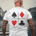 ダイヤモンド スペード ハーツ クラブ トランプスーツ ポーカー メンズTシャツ バックプリント 高齢者への贈り物