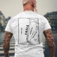 チリと近隣諸国の手描き黒線地図 メンズTシャツ バックプリント 高齢者への贈り物