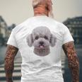 ホワイト トイプードル 犬 いぬ 顔 メンズTシャツ バックプリント 高齢者への贈り物