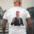 トランプの帽子をかぶったバイデンの陽気なグラフィック 長袖tシャツ メンズTシャツ バックプリント 高齢者への贈り物