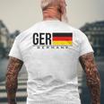 ドイツ 国旗 ドイツ カントリーコード Gerスポーツゲーム アスリート メンズTシャツ バックプリント 高齢者への贈り物