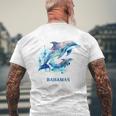 ドルフィン バケーション ヴィンテージ バハマ ビーチ デスティネーション メンズTシャツ バックプリント 高齢者への贈り物