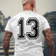 ナンバー13 カレッジスポーツチーム 黒文字 メンズTシャツ バックプリント 高齢者への贈り物