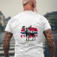 ノルウェー デザイン ヘラジカ ノルウェー国旗 自然 服装 北欧 長袖tシャツ メンズTシャツ バックプリント 高齢者への贈り物