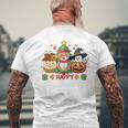 ハッピー、感謝祭、ハロウィン、メリークリスマス。 長袖tシャツ メンズTシャツ バックプリント 高齢者への贈り物