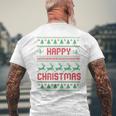 ハッピークリスマス、アグリークリスマス メンズTシャツ バックプリント 高齢者への贈り物