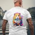 ハムスター 動物 カラフル モチーフ 抽象 アート 絵画 ハムスター メンズTシャツ バックプリント 高齢者への贈り物