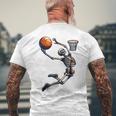 バスケットボール スケルトン ハロウィン 男性 男の子 バスケットボール ハロウィン メンズTシャツ バックプリント 高齢者への贈り物
