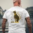 バステット 古代エジプトの猫 神 ヒエログリフ グラフィックアート愛好家 メンズTシャツ バックプリント 高齢者への贈り物