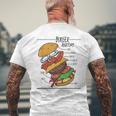 バーガー 解剖 成分 チーズバーガー ハンバーガー パテ メンズTシャツ バックプリント 高齢者への贈り物