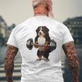 バーニーズマウンテンドッグ ウェイトリフティング フィットネスジム メンズTシャツ バックプリント 高齢者への贈り物