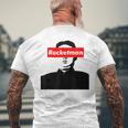 パロディ Kim Jung Un Rocketman ボックスロゴtシャツ メンズTシャツ バックプリント 高齢者への贈り物