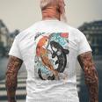 ビンテージ グラフィティ 錦鯉 魚 鯉 長袖tシャツ メンズTシャツ バックプリント 高齢者への贈り物
