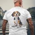 ビーグル 犬 モチーフ ペット イラスト ビーグル メンズTシャツ バックプリント 高齢者への贈り物
