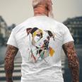 ピットブル 抽象 ペット お絵かき イラスト 動物 ピットブル メンズTシャツ バックプリント 高齢者への贈り物
