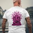 ピンク 象 ヒンドゥー教 ガネーシャ オーナメント メンズTシャツ バックプリント 高齢者への贈り物