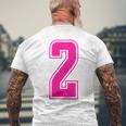 ピンク色背番号 2 チーム短大スポーツピンク色背番号付きユニフォーム メンズTシャツ バックプリント 高齢者への贈り物
