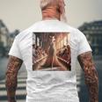 ファンタジー表彰台 美しい猫 長袖tシャツ メンズTシャツ バックプリント 高齢者への贈り物