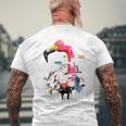 フラミンゴ 鮮やかな色 芸術的な野生動物の表現 メンズTシャツ バックプリント 高齢者への贈り物